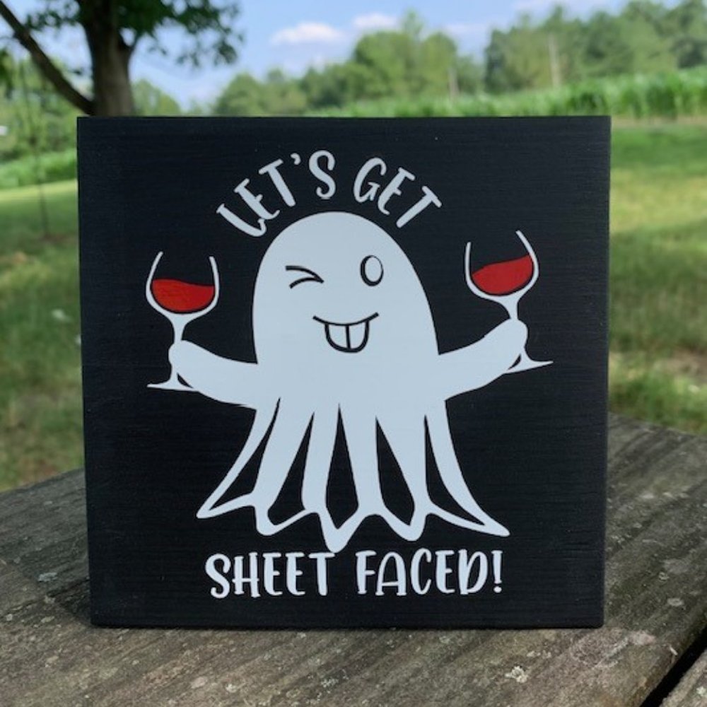 Halloween Ghost Table Decoration Wooden Fun Fall Home Decor Handcrafted Accent